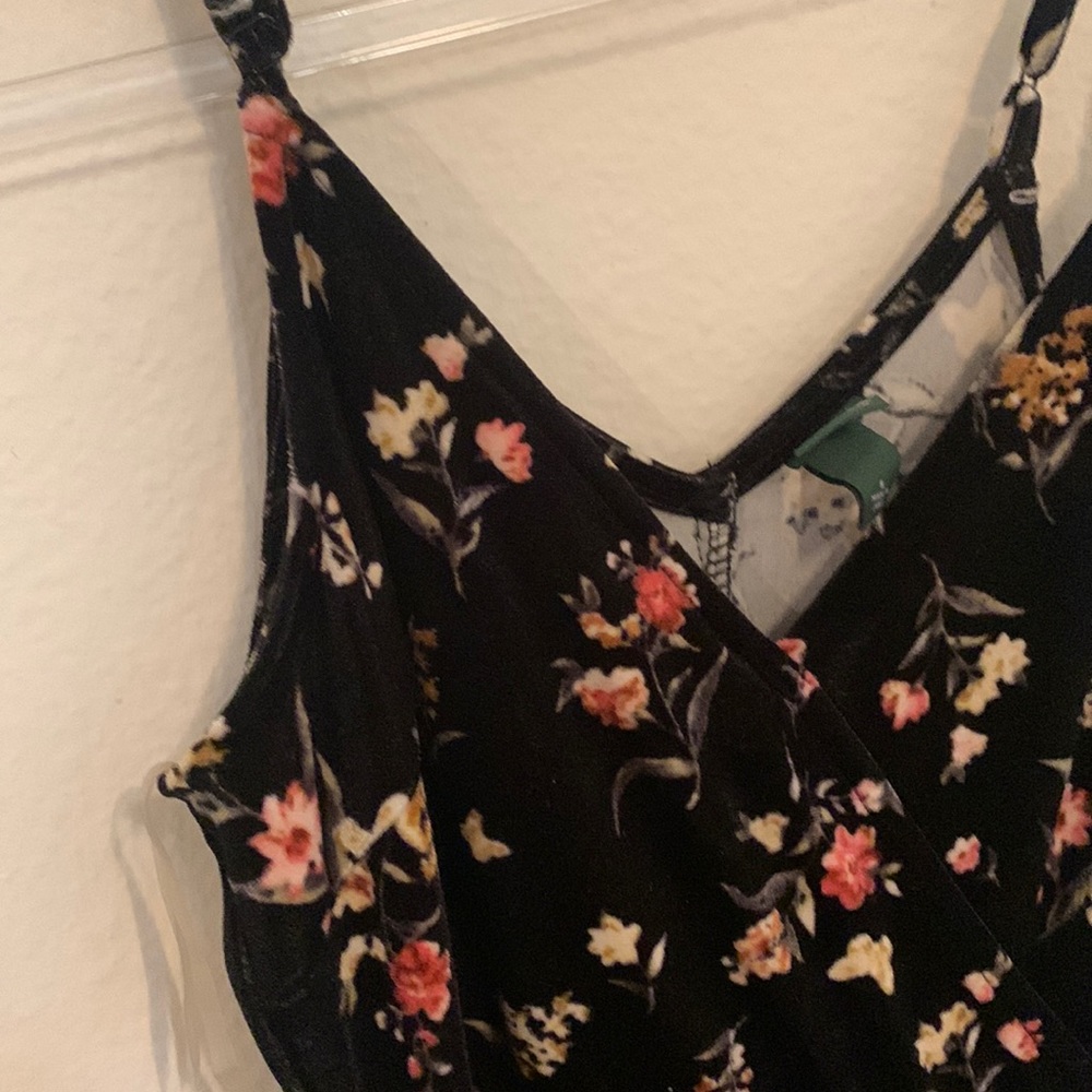 Black Velvet Floral Dress